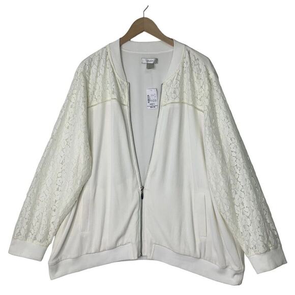 Christopher & Banks Full Zip Lightweight Jacket Womens Plus 20 22W 2X NWT $65 - Picture 1 of 9